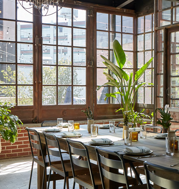 Meeting room with natural light at Paper Factory